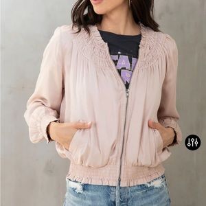 NWT Lovestitch Briar Satin Embroidered Bomber
